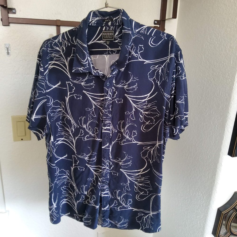 Guess XXL Floral Print Dress Shirt (Slim Fit)